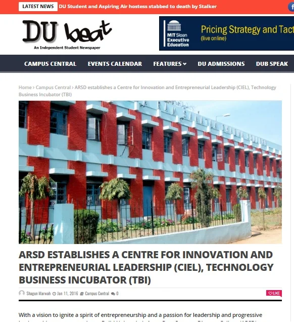 ARSD establishes a Centre for Innovation and Entrepreneurial Leadership (CIEL), Technology Business Incubator