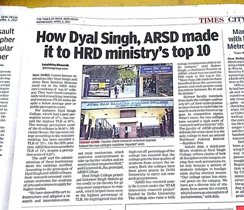 How Dyal Singh, ARSD made it to HRD ministry’s top 10