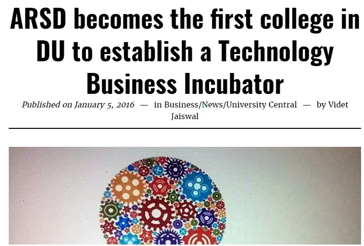 ARSD becomes the first college in DU to establish a Technology Business Incubator